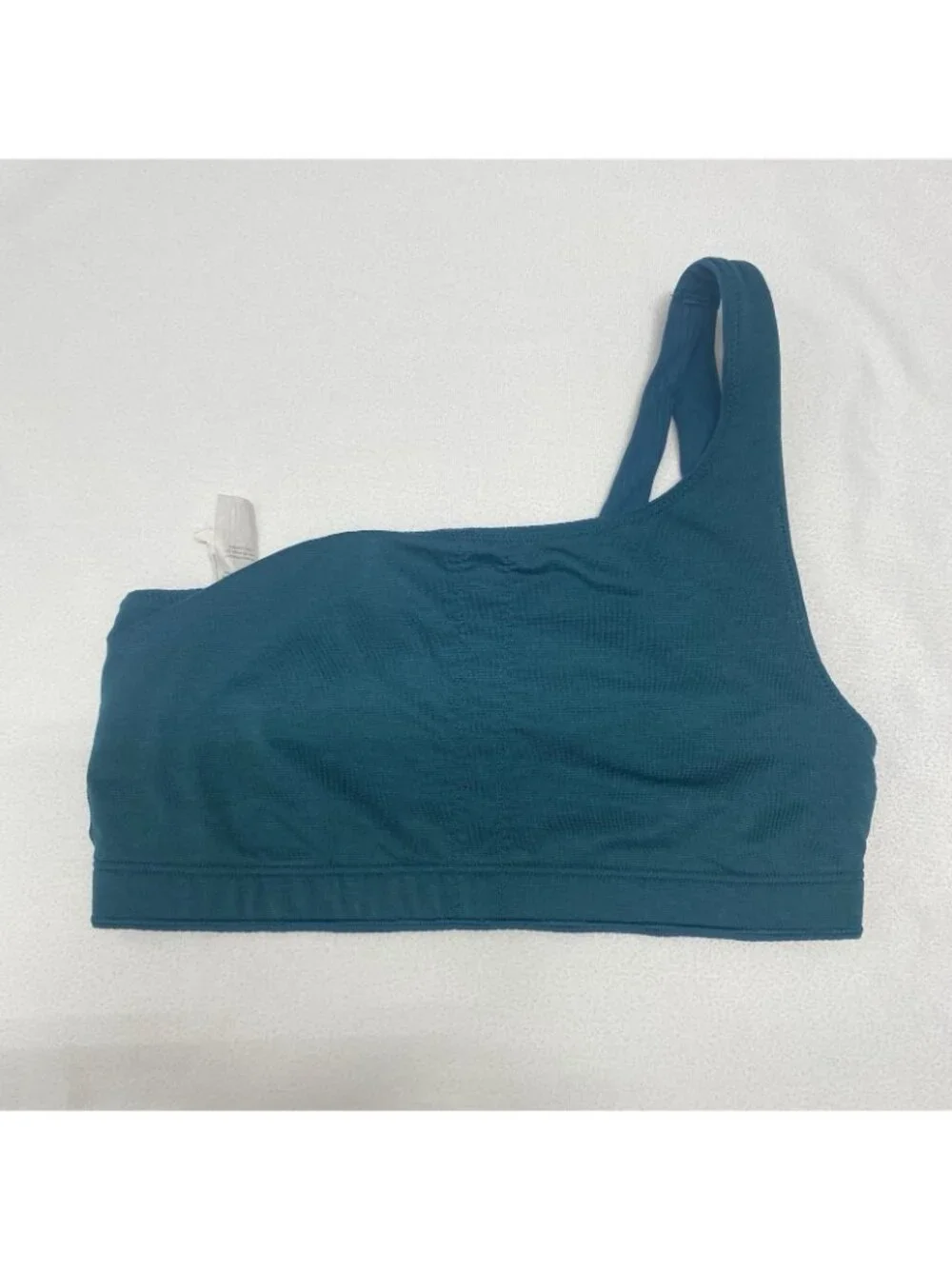Lululemon Ribbed Nulu Asymmetrical Yogo Bra Light Support Women Size 4 Teal